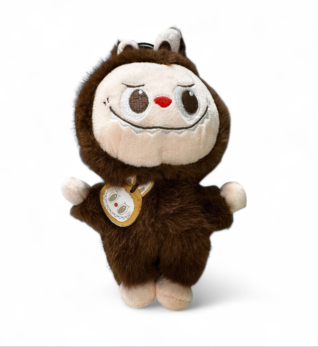 🐻 Cute Brown Furry Plush Doll – Adorable Collectible Toy, Labubu inspired
