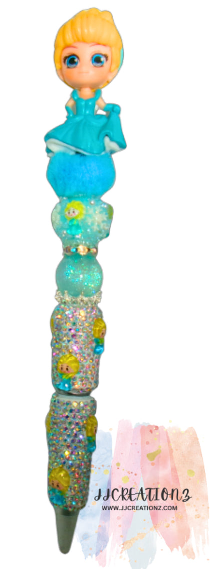 ✨ Cinderella Crystal Pen – Sparkly Princess Bead Pen ✨