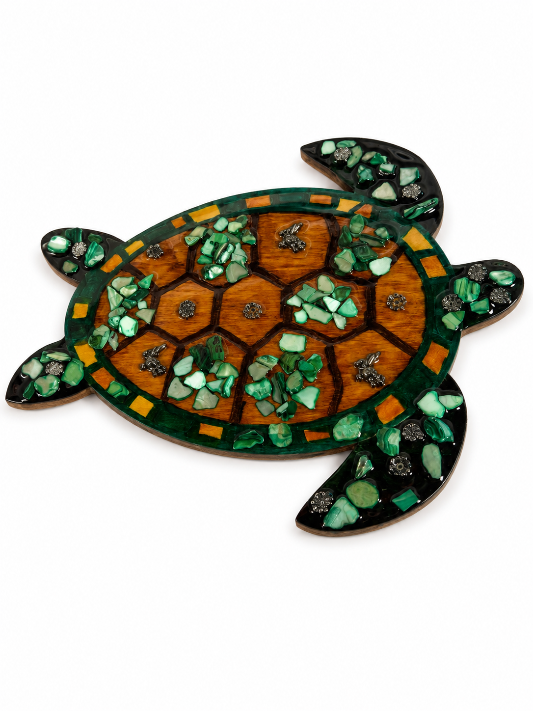🐢 Island Sea Turtle Mosaic Wall Art – Handmade Coastal Decor