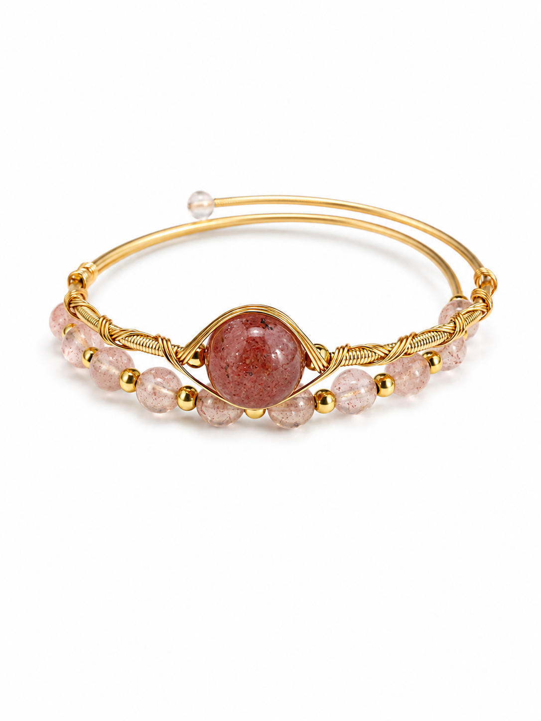 Blush Harmony Gemstone Wire Bangle