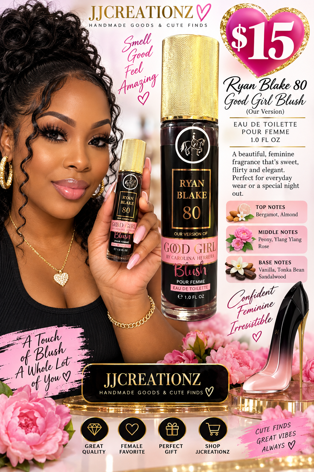 Ryan Blake 80 Good Girl Blush Inspired Perfume for Women – 1 oz.