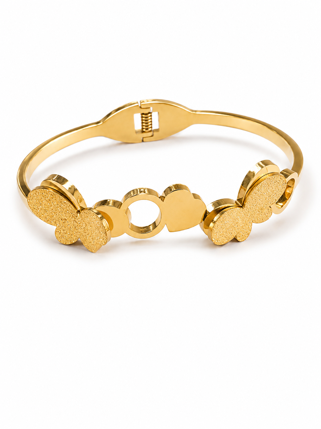 Golden Butterfly Love Bangle Bracelet