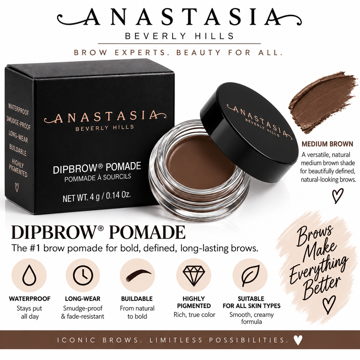 Anastasia Beverly Hills DIPBROW® Pomade – Medium Brown