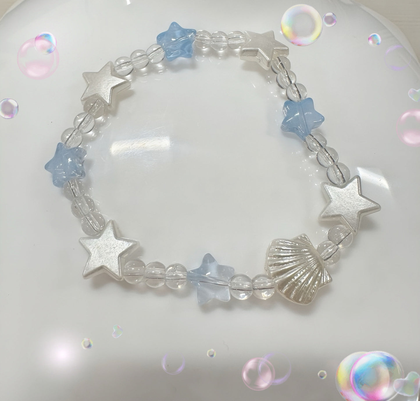 Blue beaded bracelet