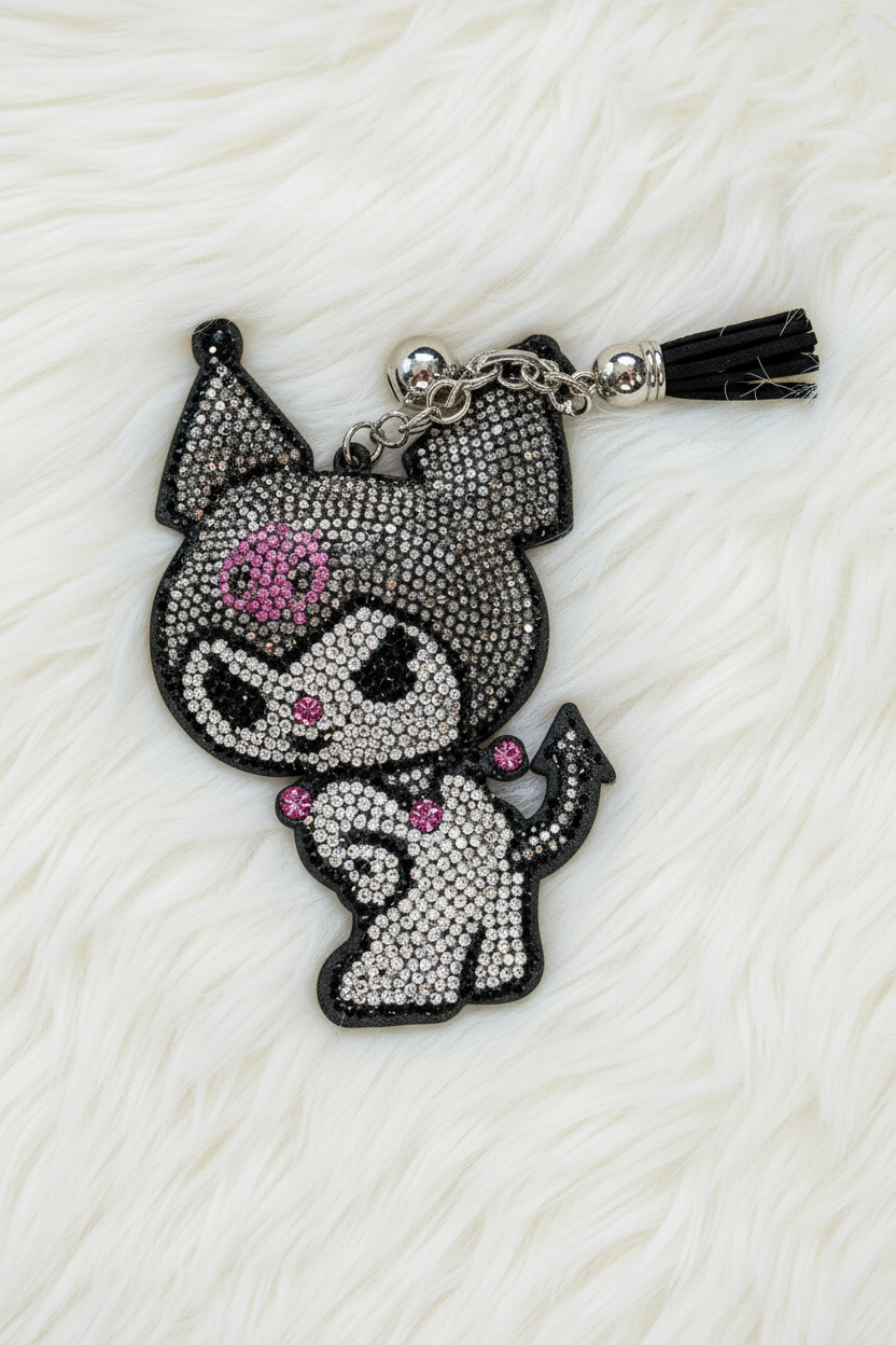 ✨ Rhinestone Kuromi Keychain – Sparkle Edition ✨