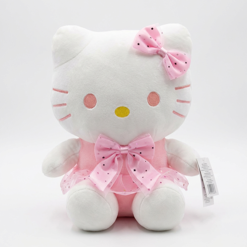 🎀 Blush Princess H. Kitty Plush – Sweet & Snuggly Charm- with blanket