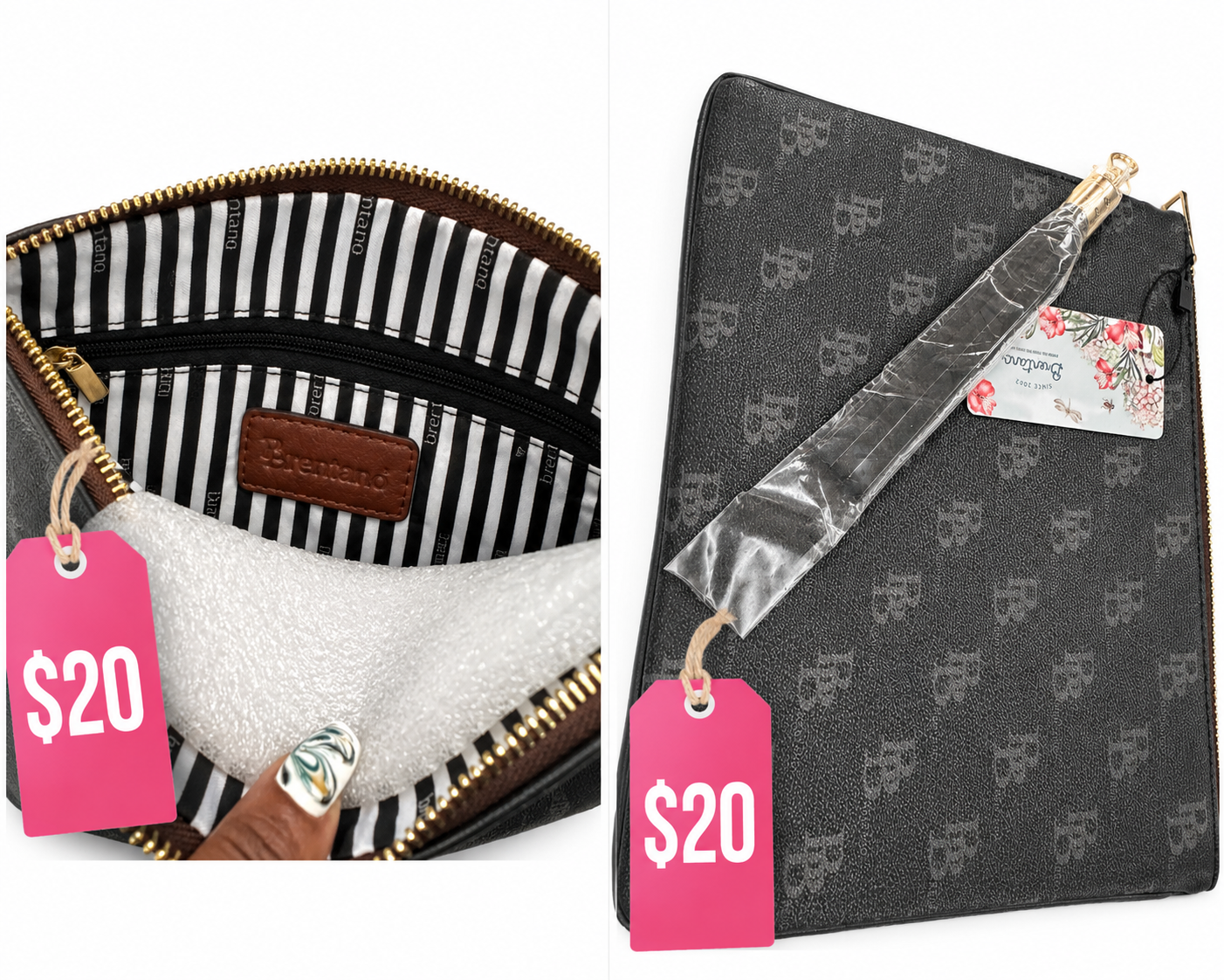 Designer-Inspired Wristlet Clutch – $20
