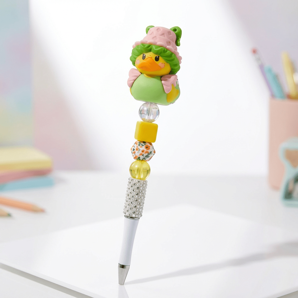 ✨ Handmade Duck-Themed Beaded Pen – Cute & Functional Writing Accessory ✨