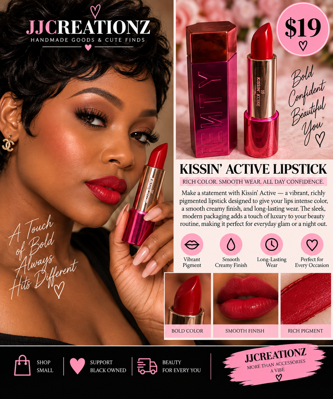 Kissin’ Active Lipstick – Bold Red