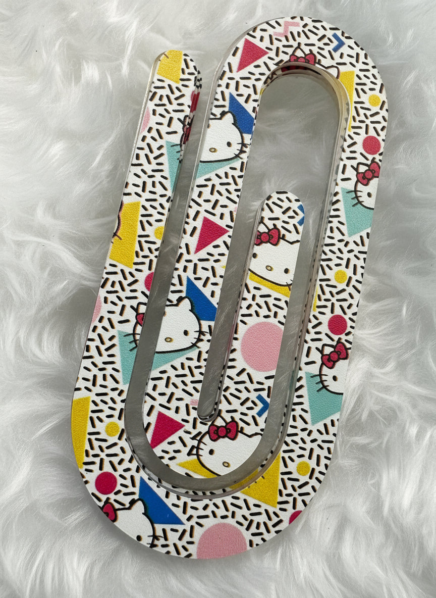 Retro Hello Kitty-Inspired Oversized Paperclip Bookmark! šāØ