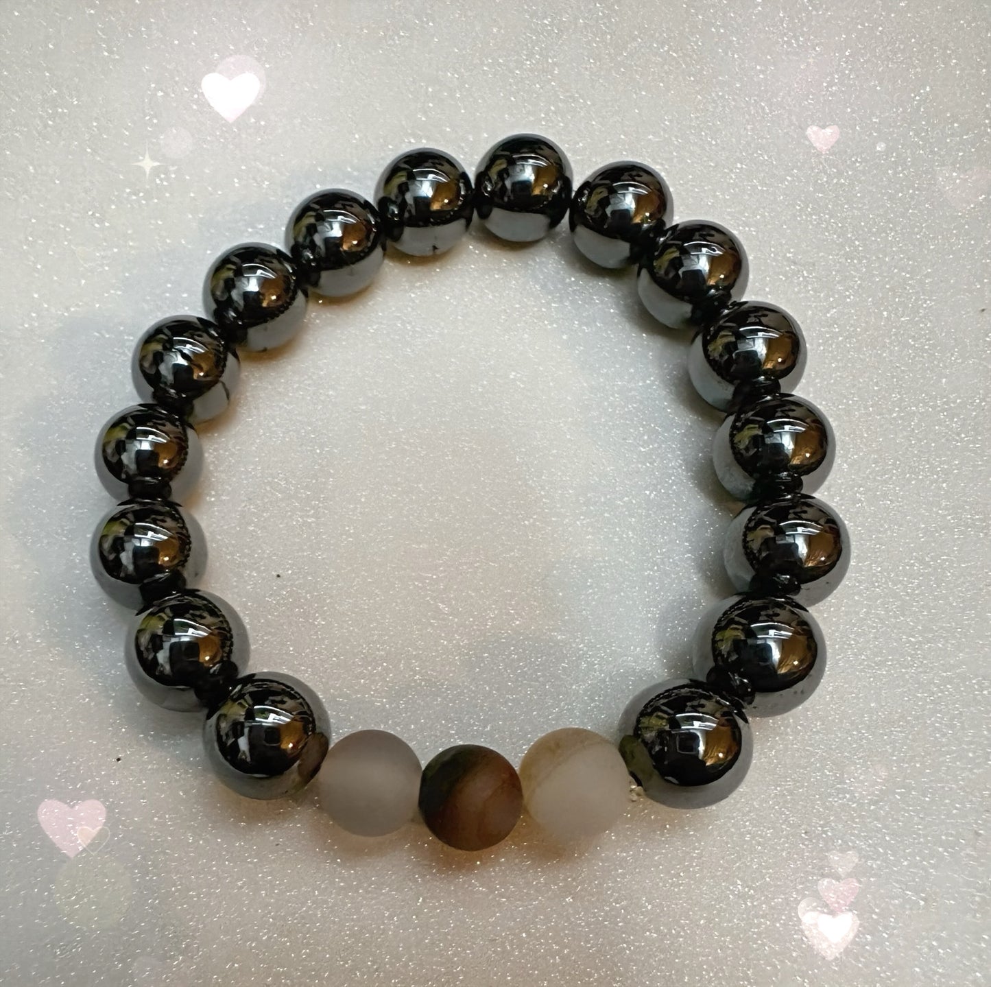 Hematite men’s beaded bracelet