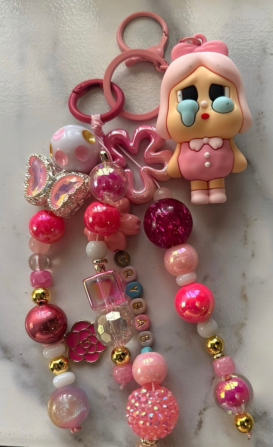 Pink Crybaby Bag charm