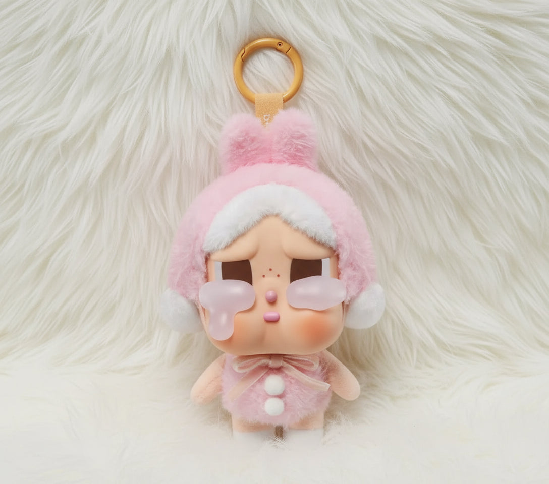 🐰 Crybaby Bunny Keychain Plush – Cute Pink Bag Charm