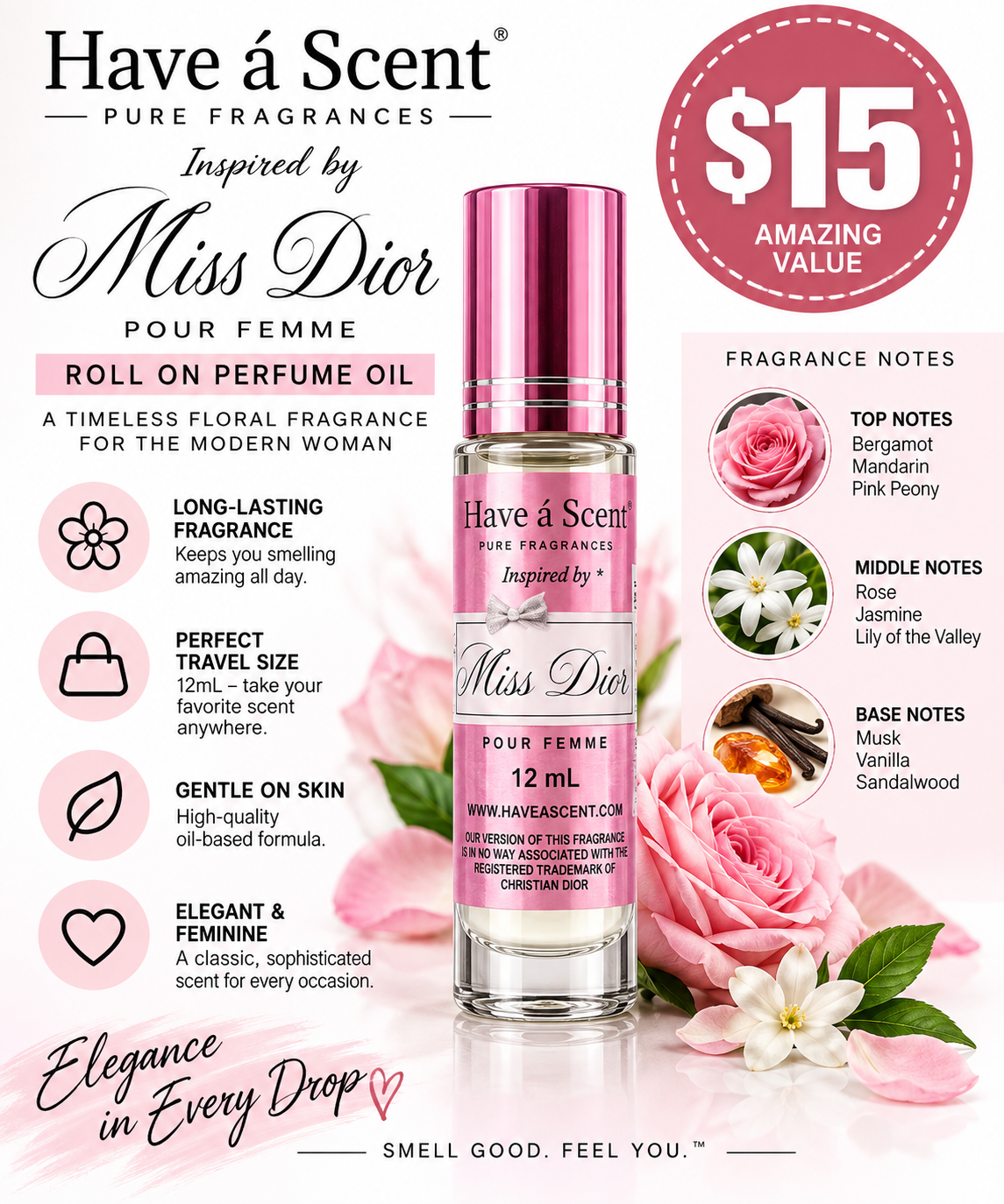 Miss Dior Pour Femme roll on perfume oil