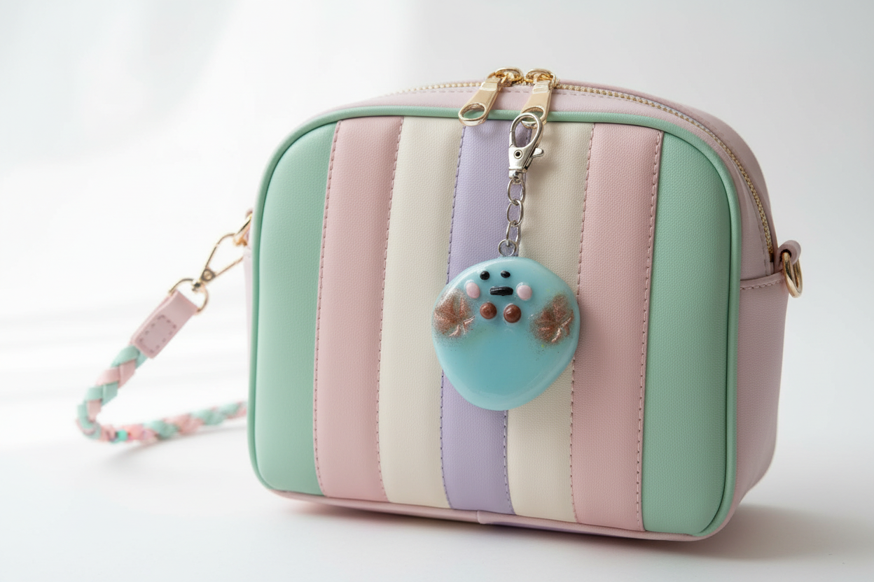 Ocean Star Kawaii Charm – Handmade Polymer Clay Bag Charm / Keychain