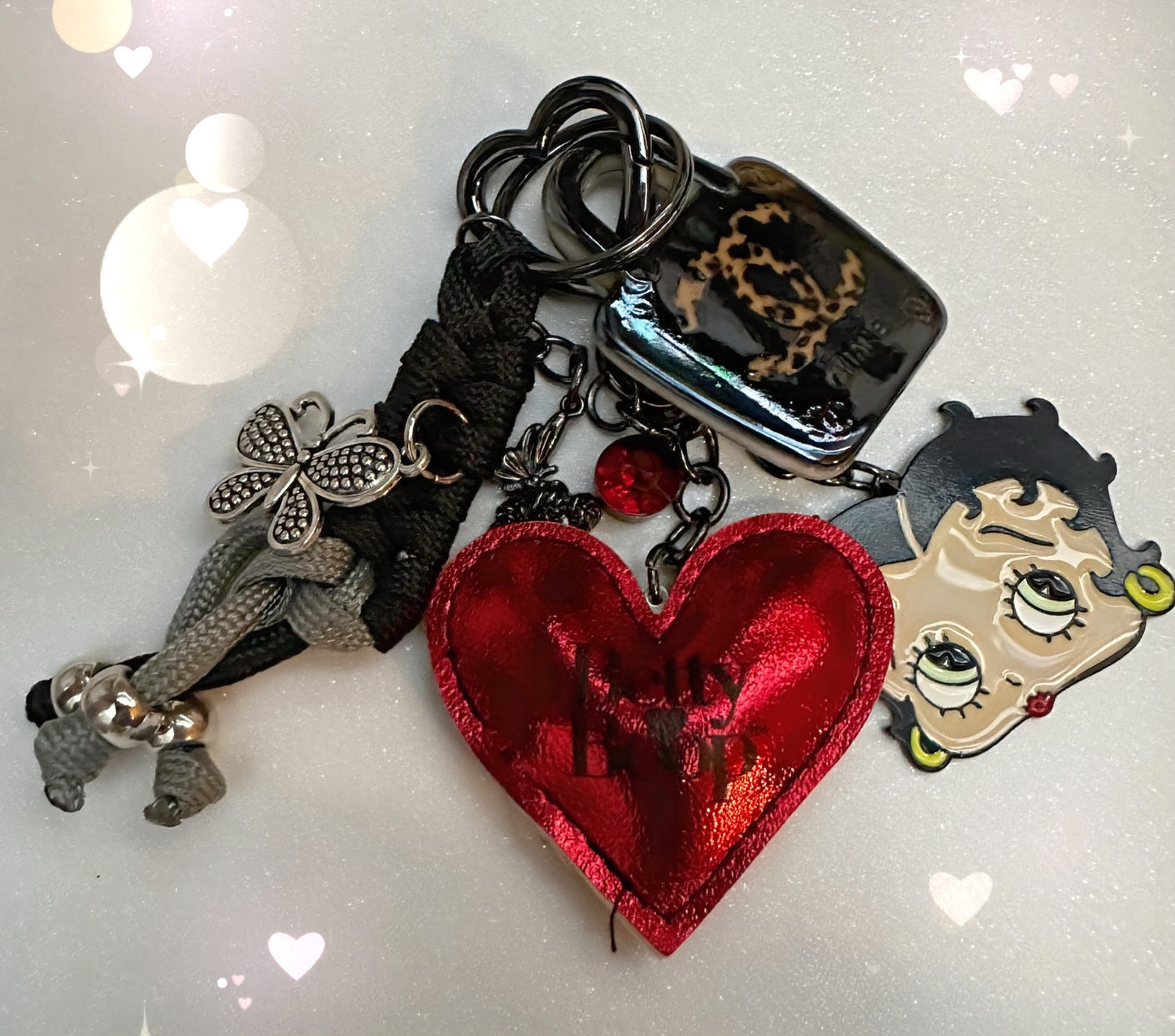 Betty Boop CC/ heart keychain