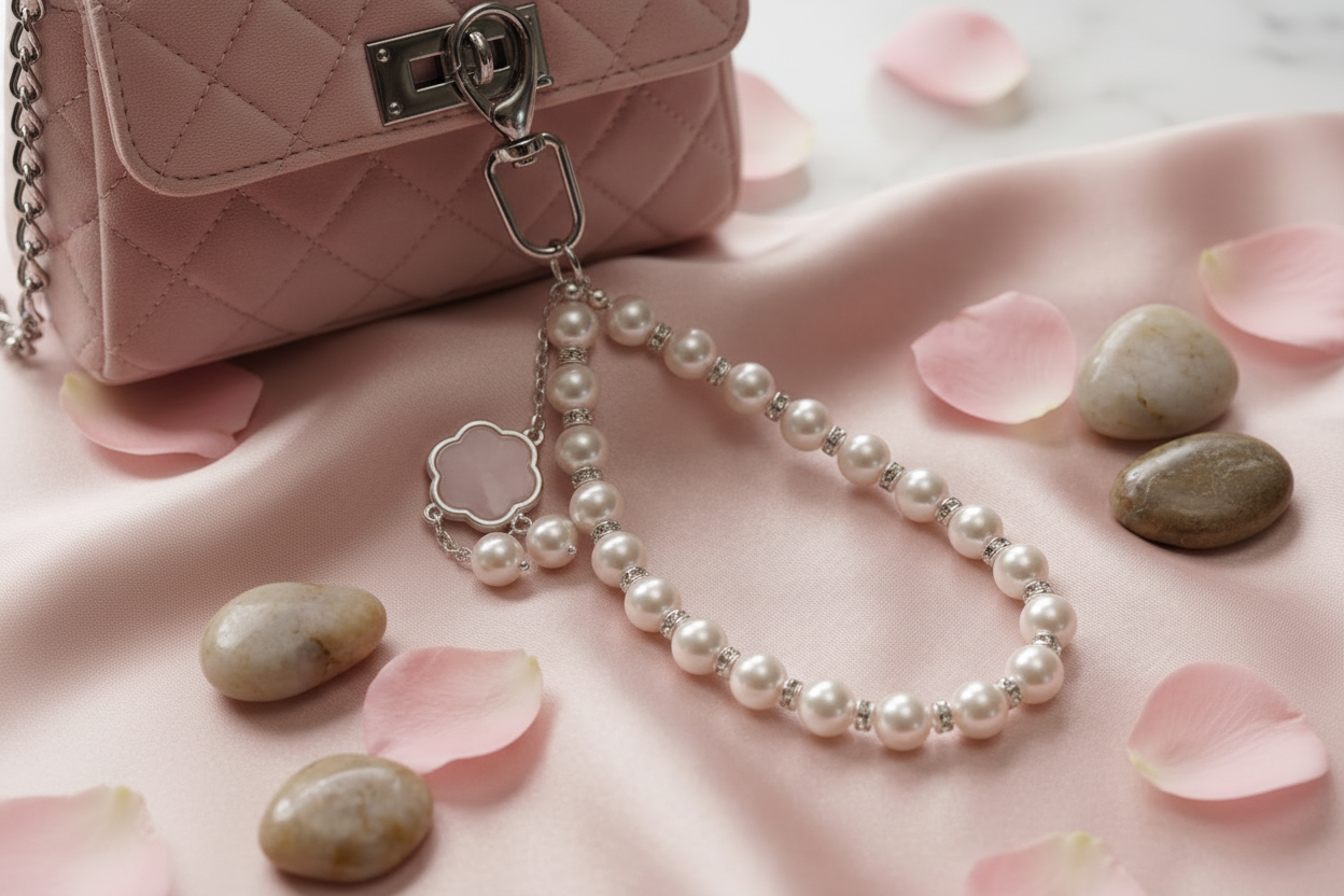 Elegant Pearl Beaded Bag Charm – Chic Handbag Accessory