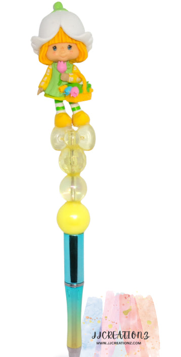 Flower Garden Girl Beaded Pen – Cute Spring Charm Pen for Journaling & Gifting