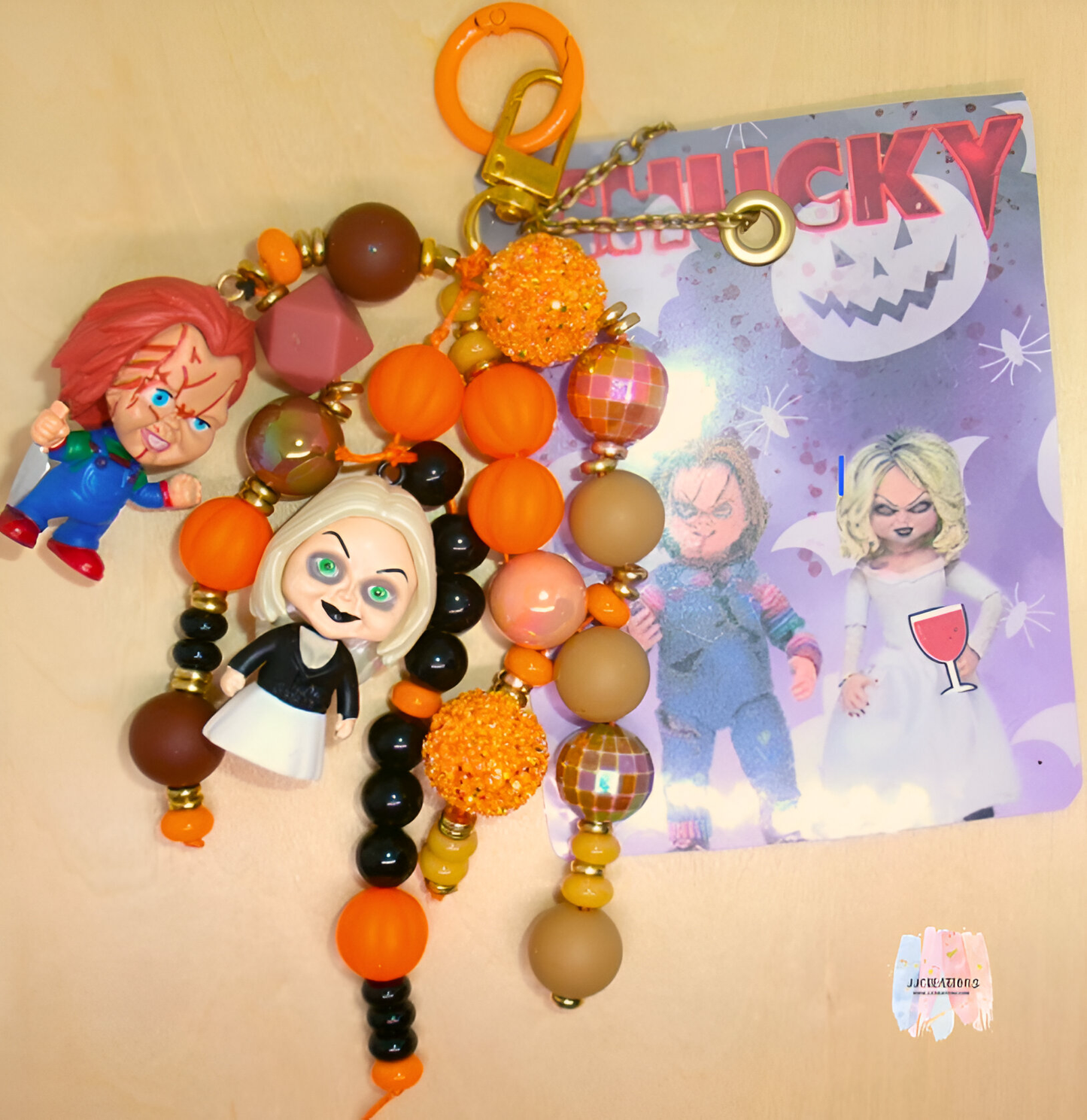 Chucky & Tiffany Halloween Beaded Bag Charm โ JJCREATIONZ