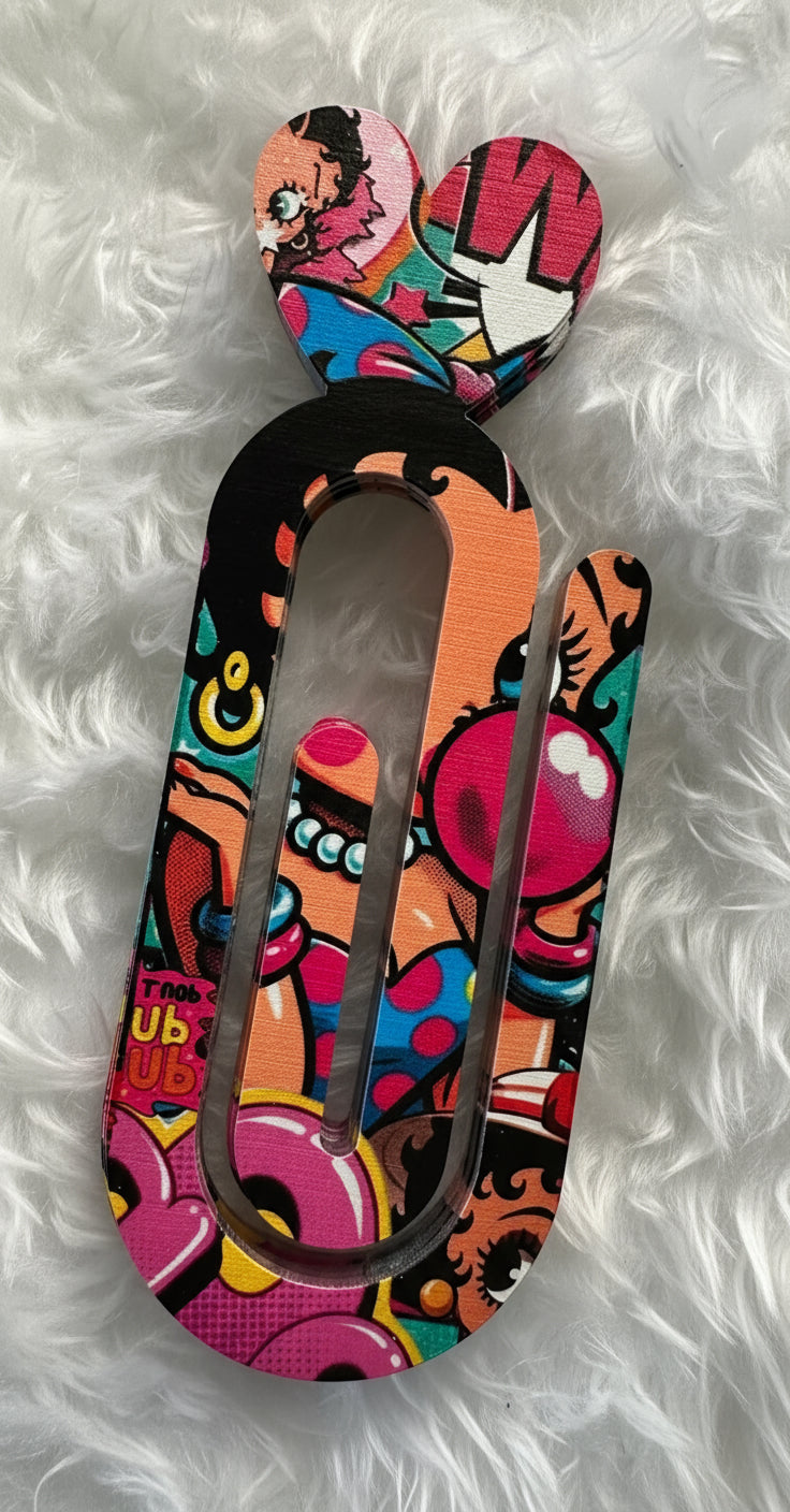 Pop Art Betty Boop-Inspired Oversized Paperclip Bookmark! ππ€