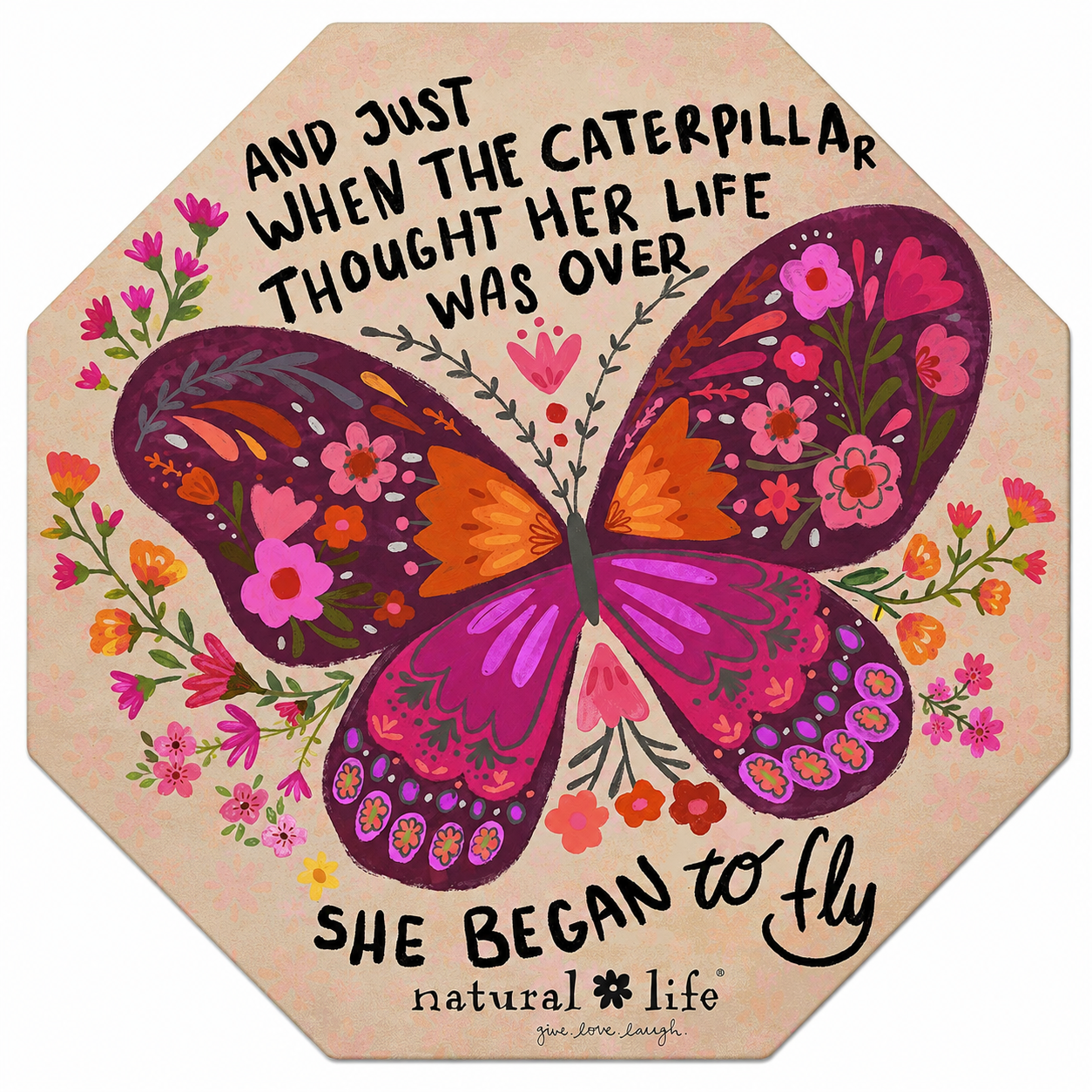 She Began to Fly Butterfly Inspirational Magnet