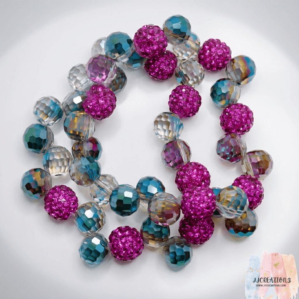 Sparkling Beaded Stretch Bracelets – Handmade Jewelry Set 2pcs