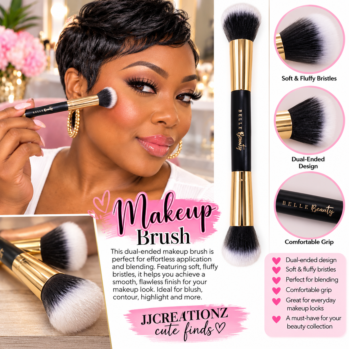 BELLE Beauty Dual-Ended Makeup Brush