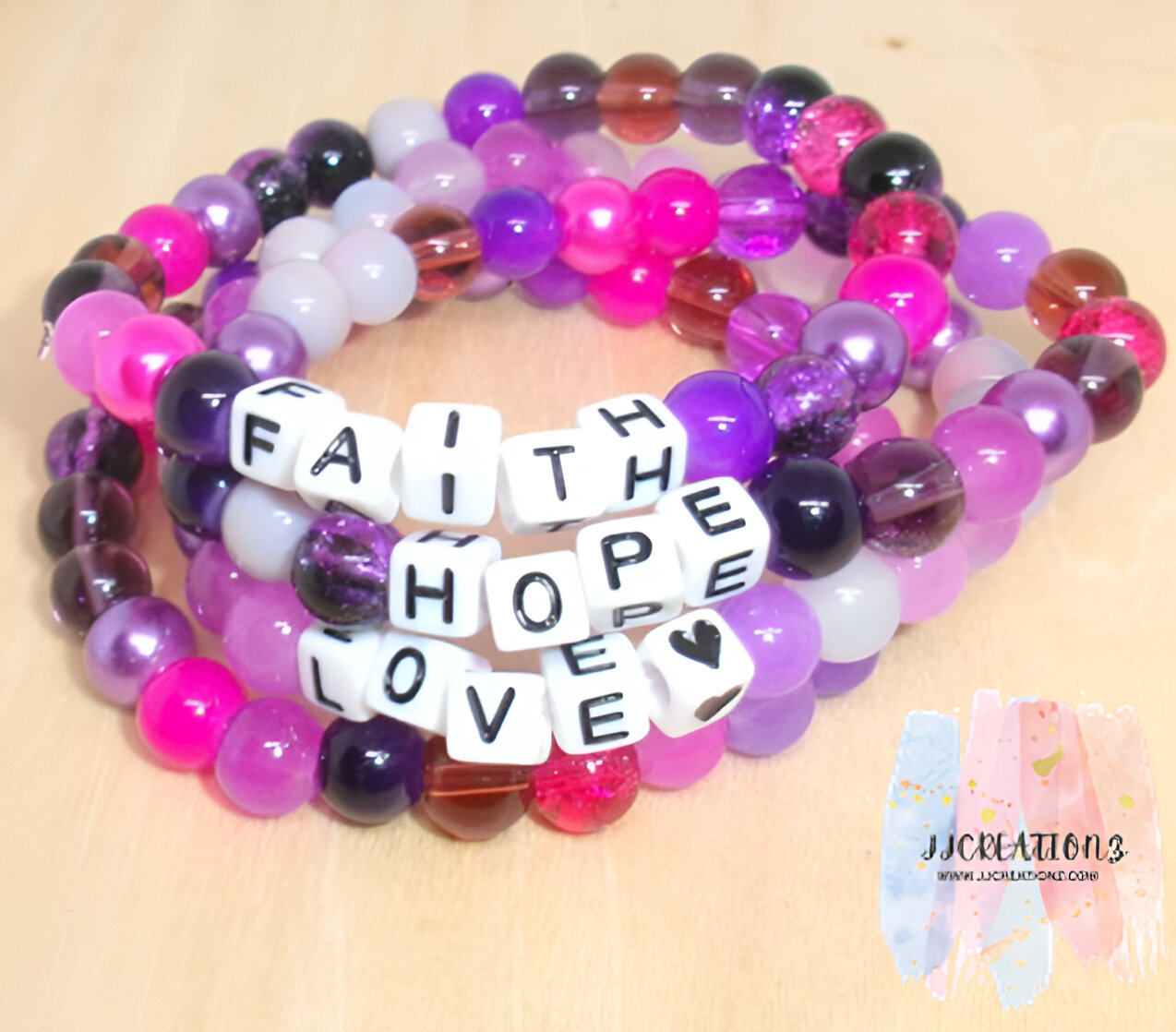 π Faith β’ Hope β’ Love Beaded Bracelet Set β JJCREATIONZ π