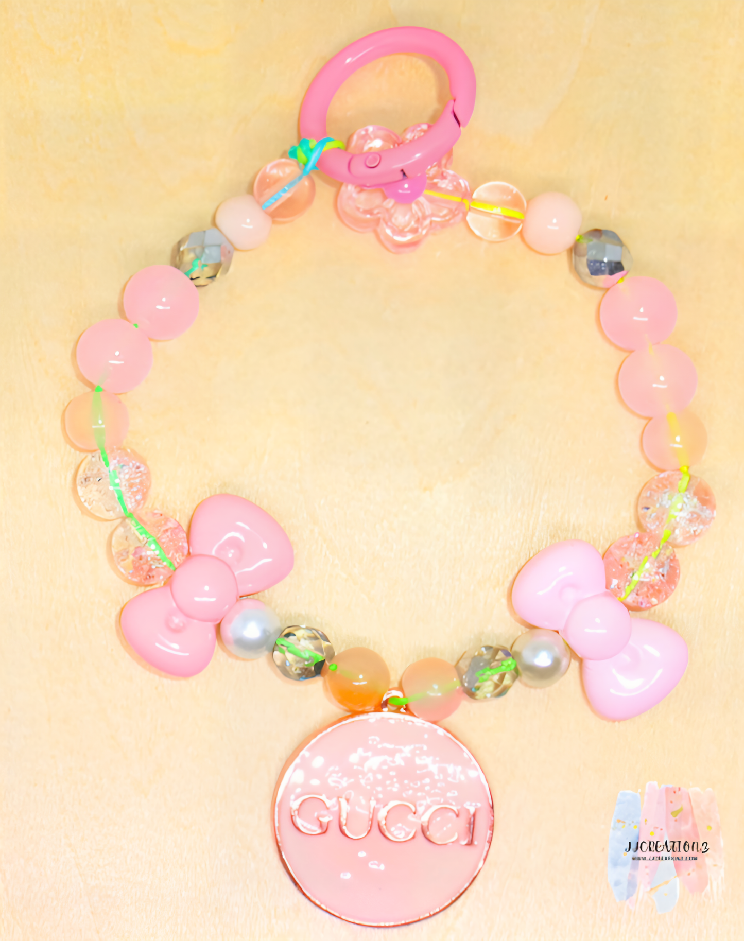 🌸 Blush Pink Luxury-GG Inspired Bow Phone Charm