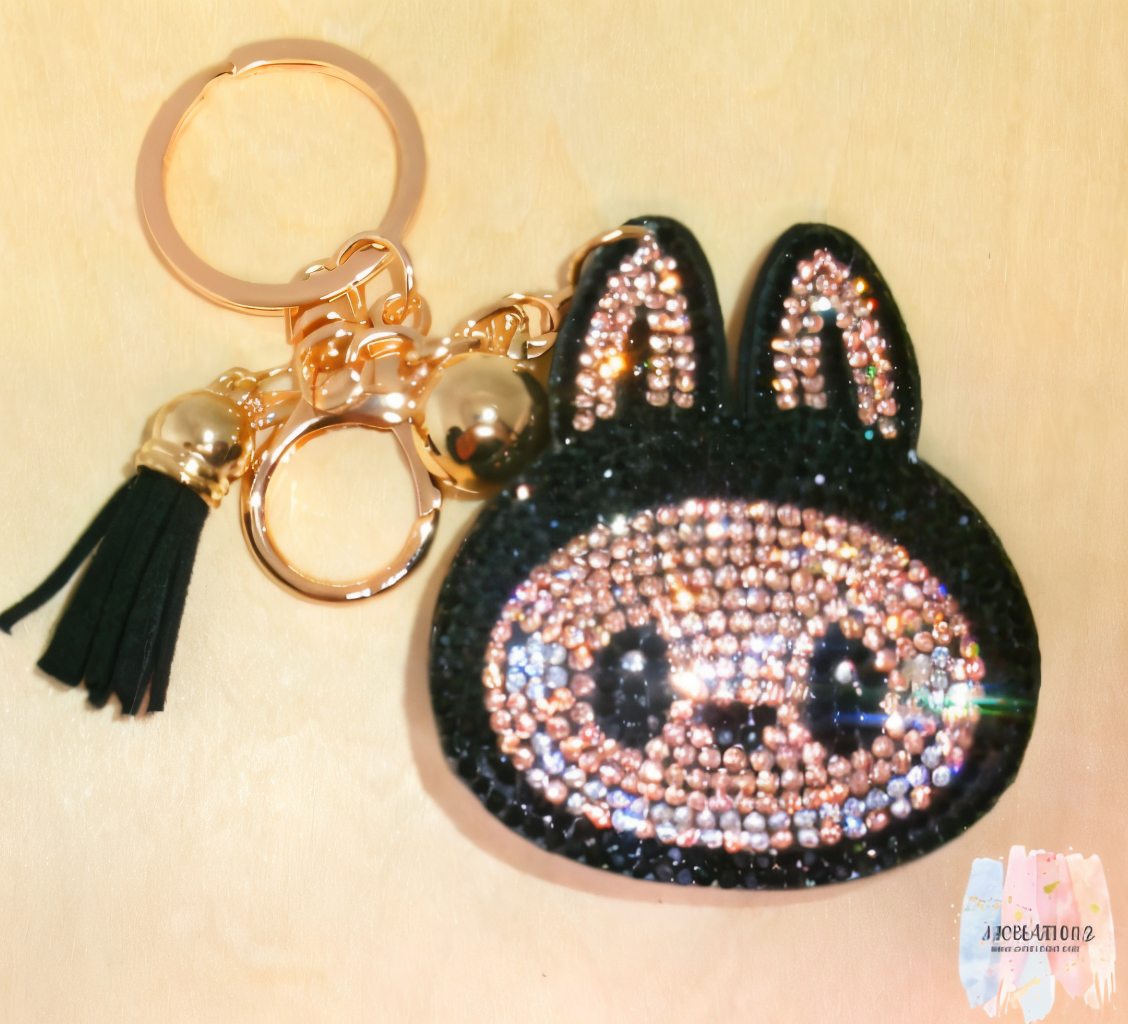 Sparkling Rhinestone Bubu Bunny Keychain
