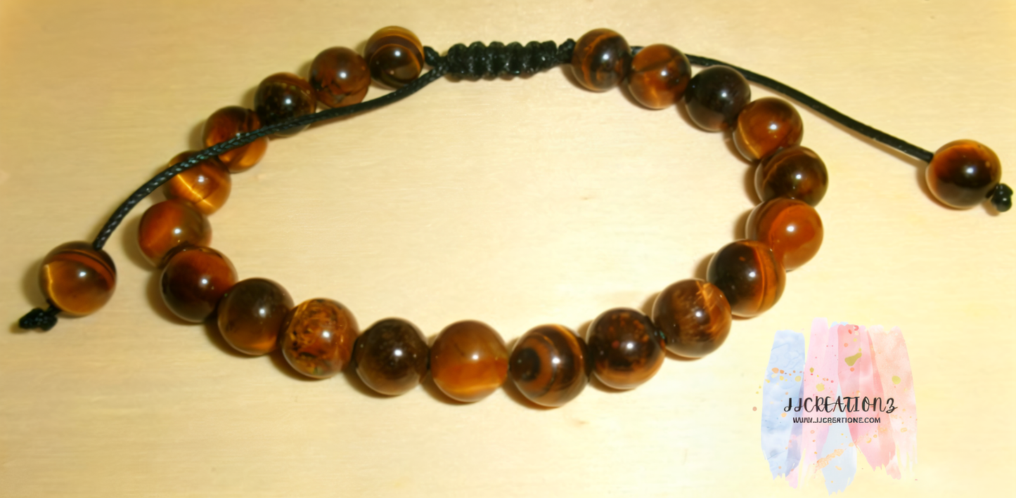 š
Natural Tigerās Eye Adjustable Beaded Bracelet š