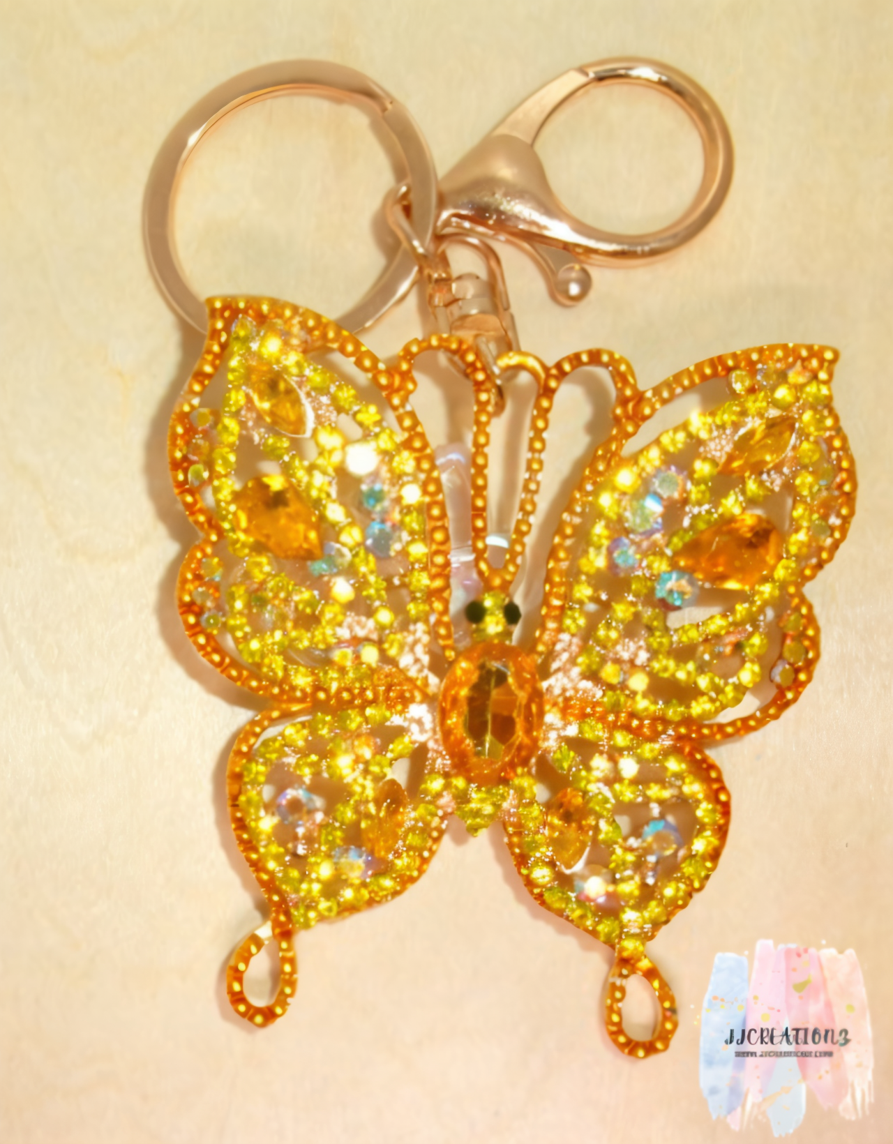 🦋✨ Sparkling Yellow Crystal Butterfly Brooch