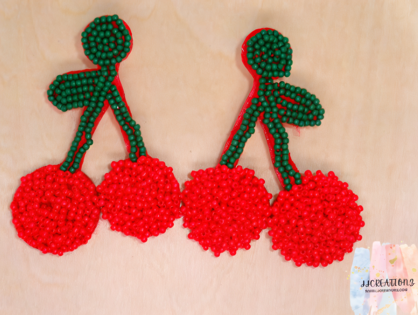 Cherry Beaded Earrings