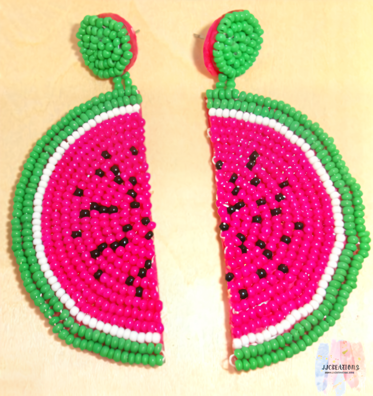 Watermelon Beaded Earrings