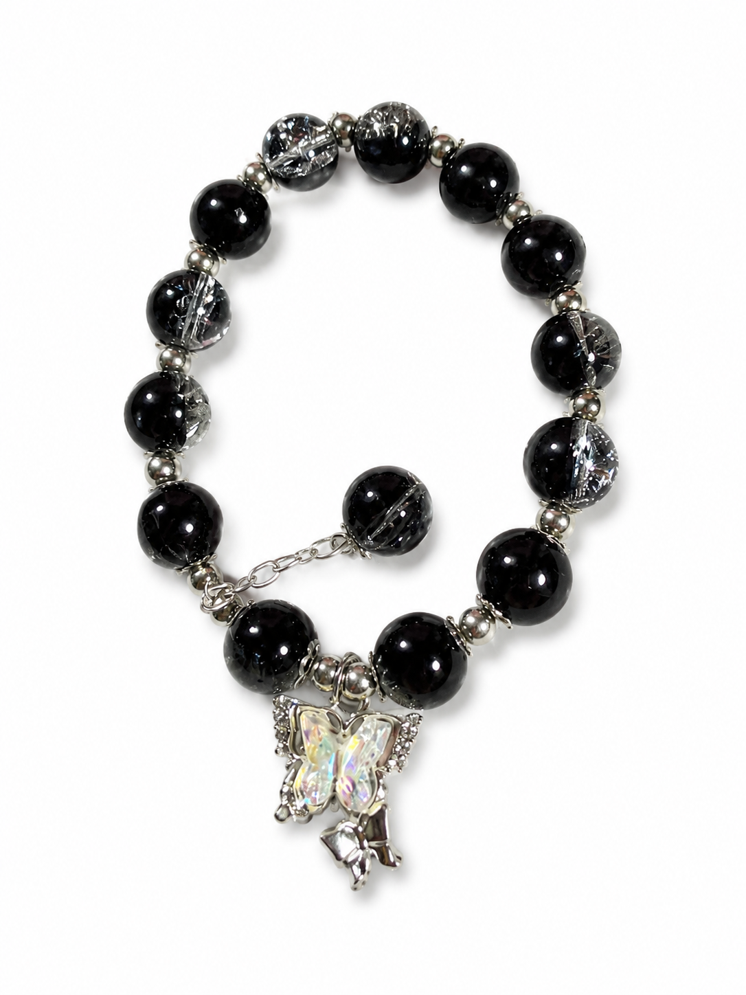 Midnight Butterfly Charm Bracelet