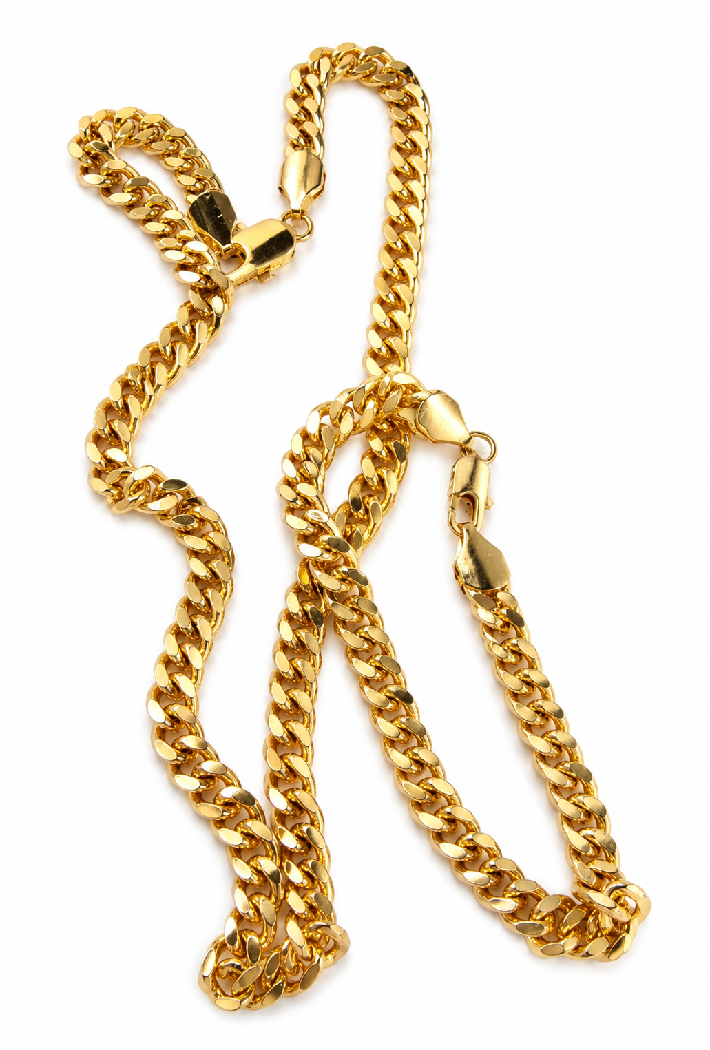 Golden Luxe Cuban Link Chain Set