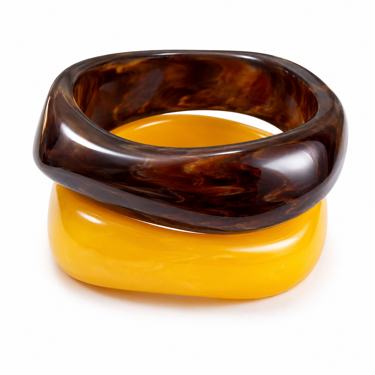 Golden Hour Resin Bangle Set