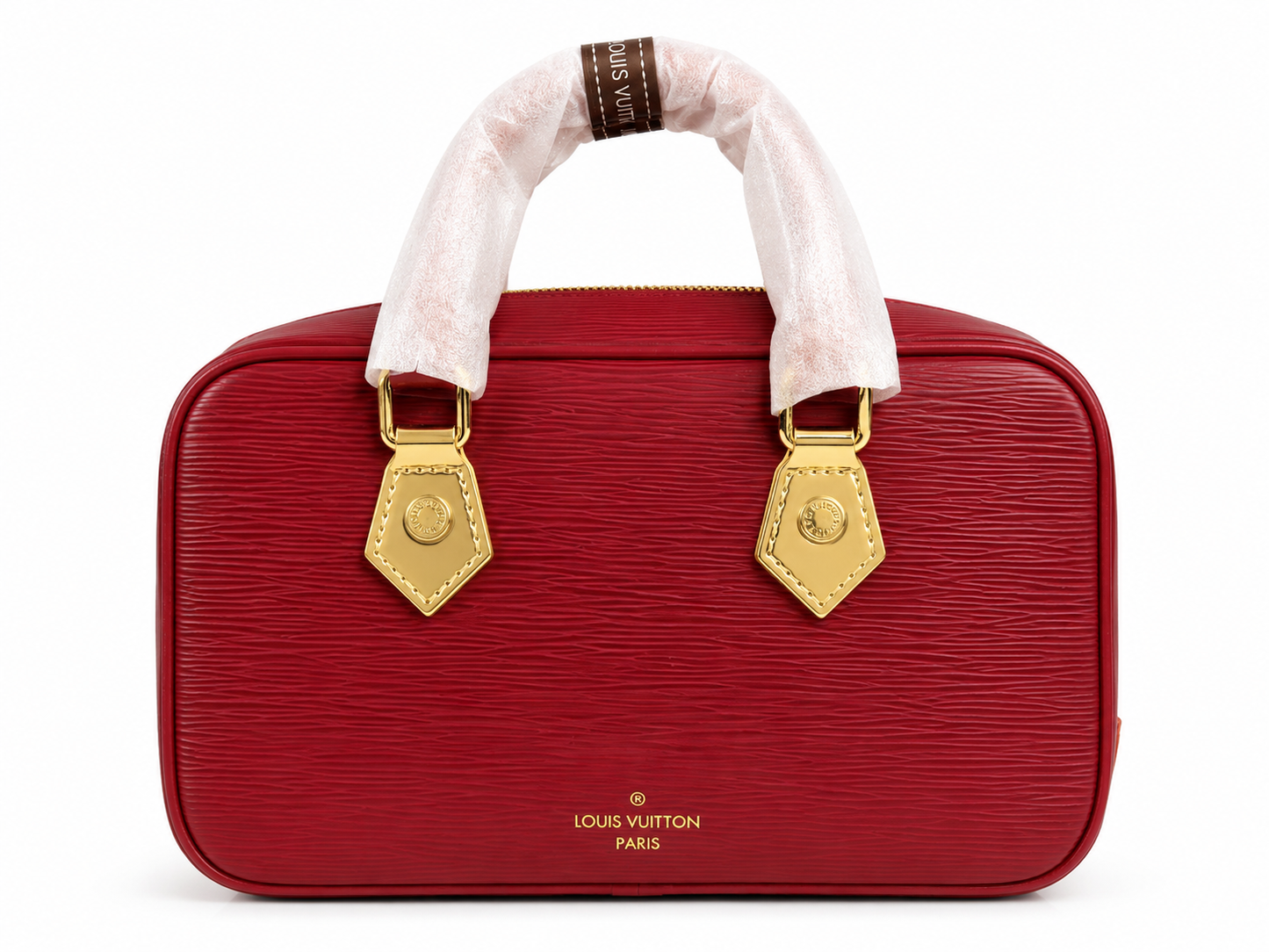 Elegant Red Textured Handbag