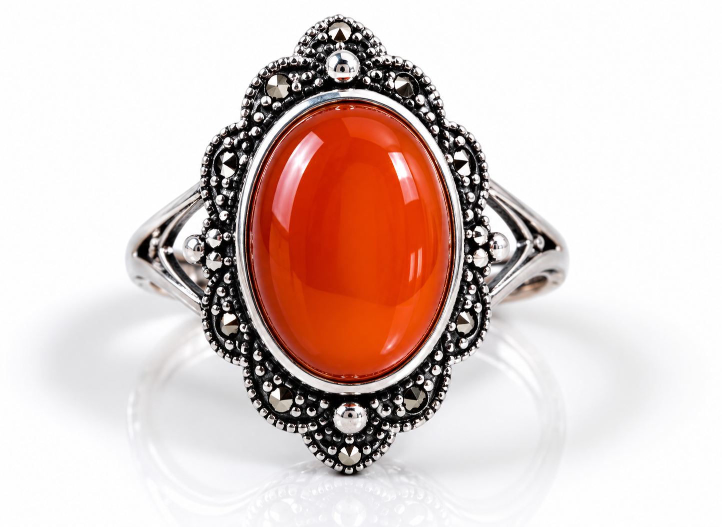 Vintage-Inspired Orange Stone Ring