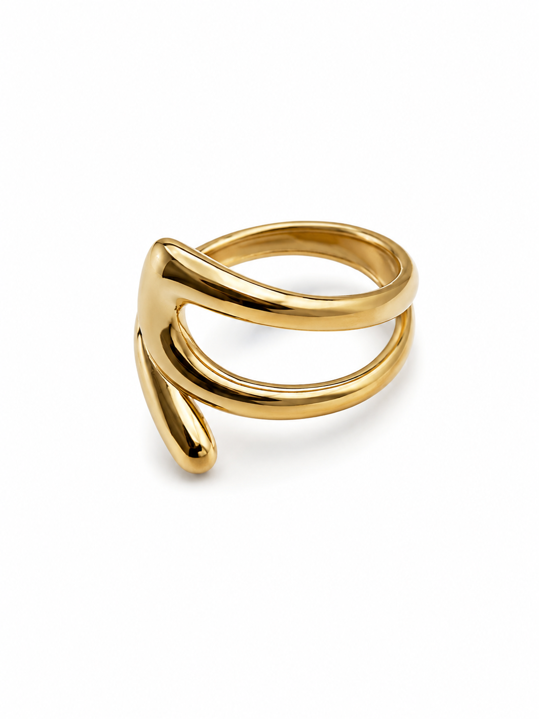 Gold Spiral Statement Ring