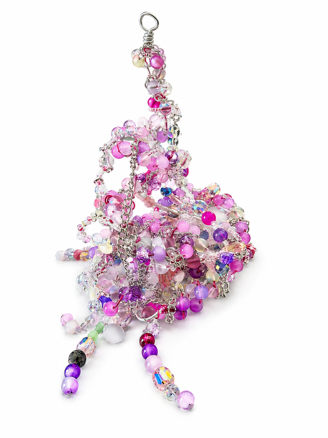 Pink & Purple Beaded Charm wind chime