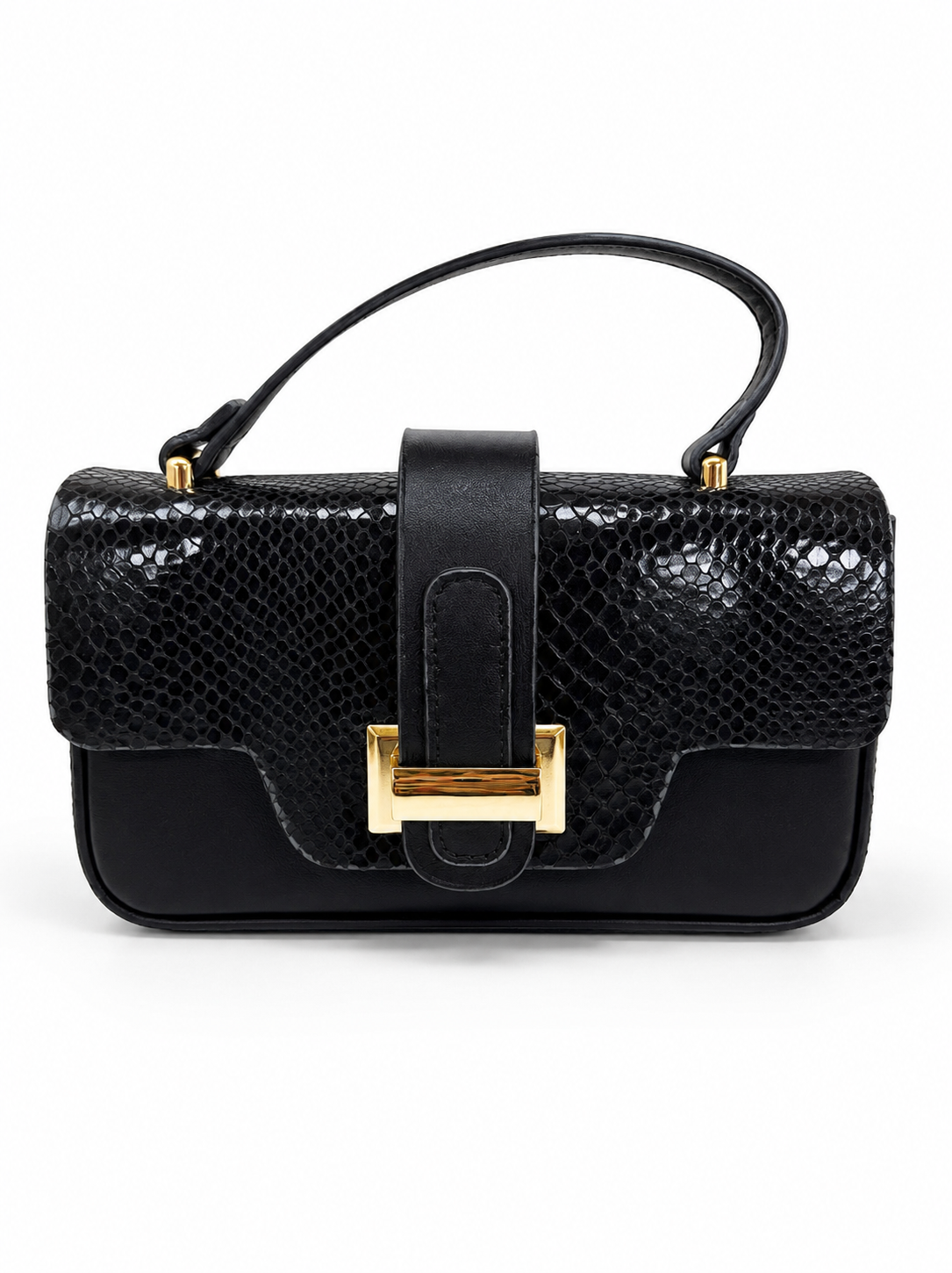 Black Textured Handbag – Product Description