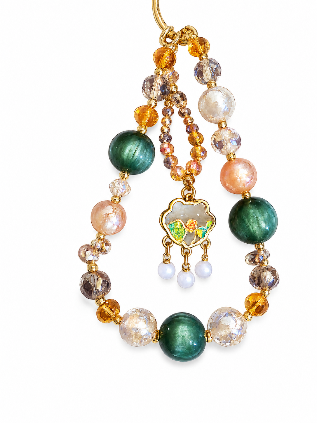 Elegant Beaded Charm Bracelet / Purse Charm