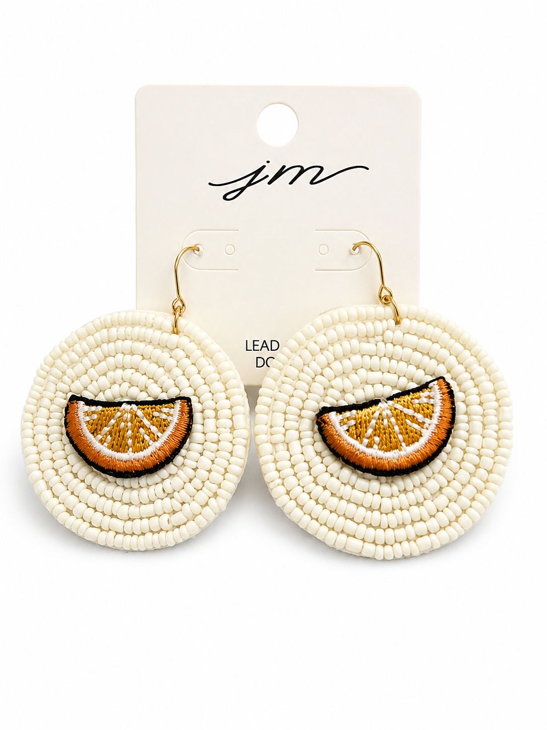 Beaded Citrus Statement Earrings