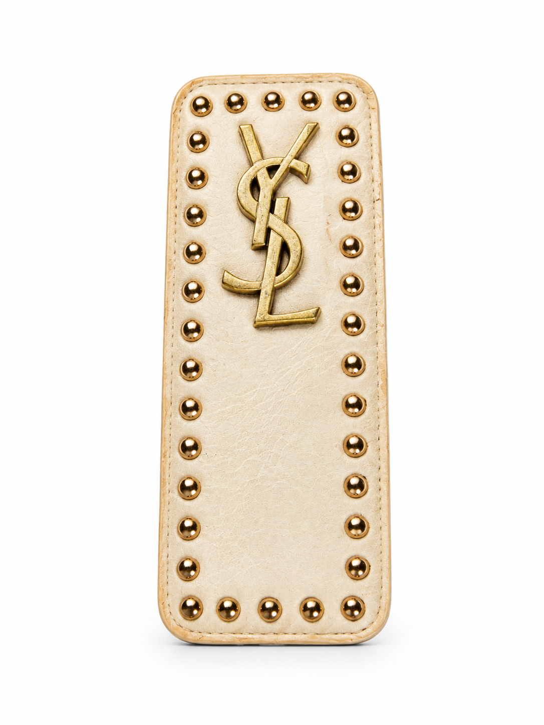 Designer-Inspired Cream Faux Leather Hair Clip