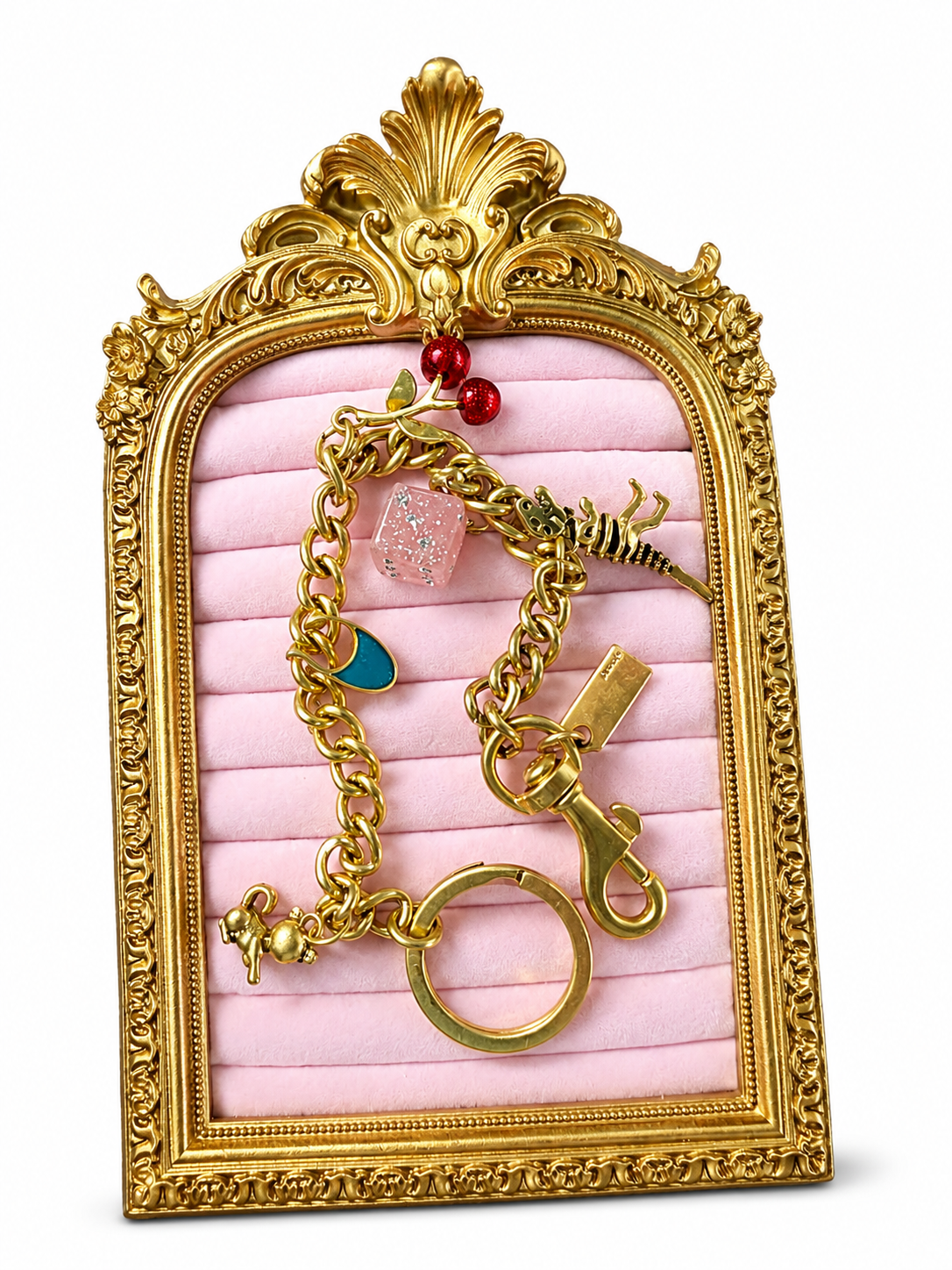 Gold Charm Keychain Wristlet
