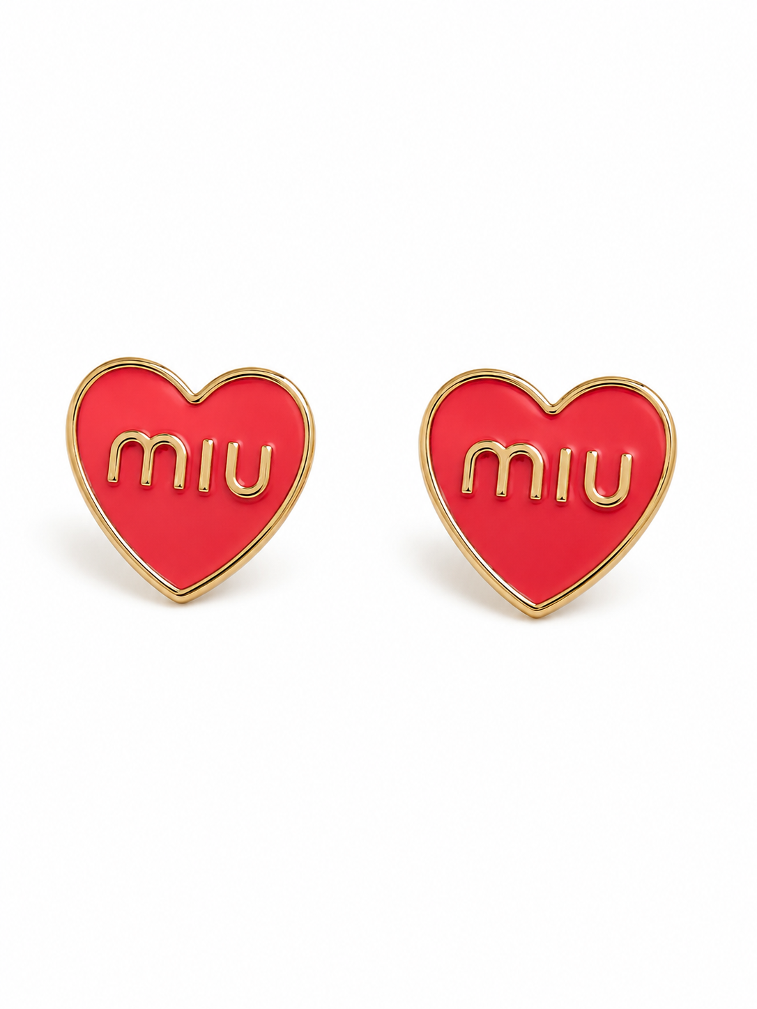 Miu Miu-Inspired Heart Stud Earrings