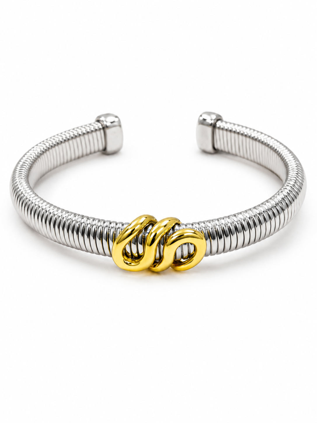Two-Tone Knot Cuff Bracelet