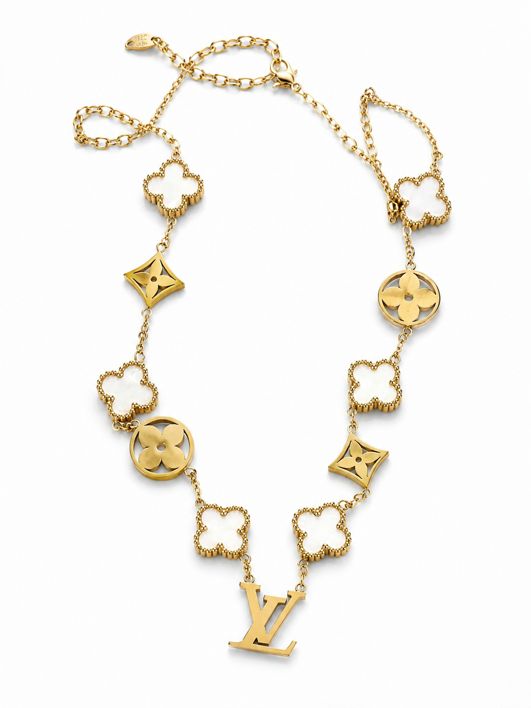 Gold-Tone Clover Charm Necklace
