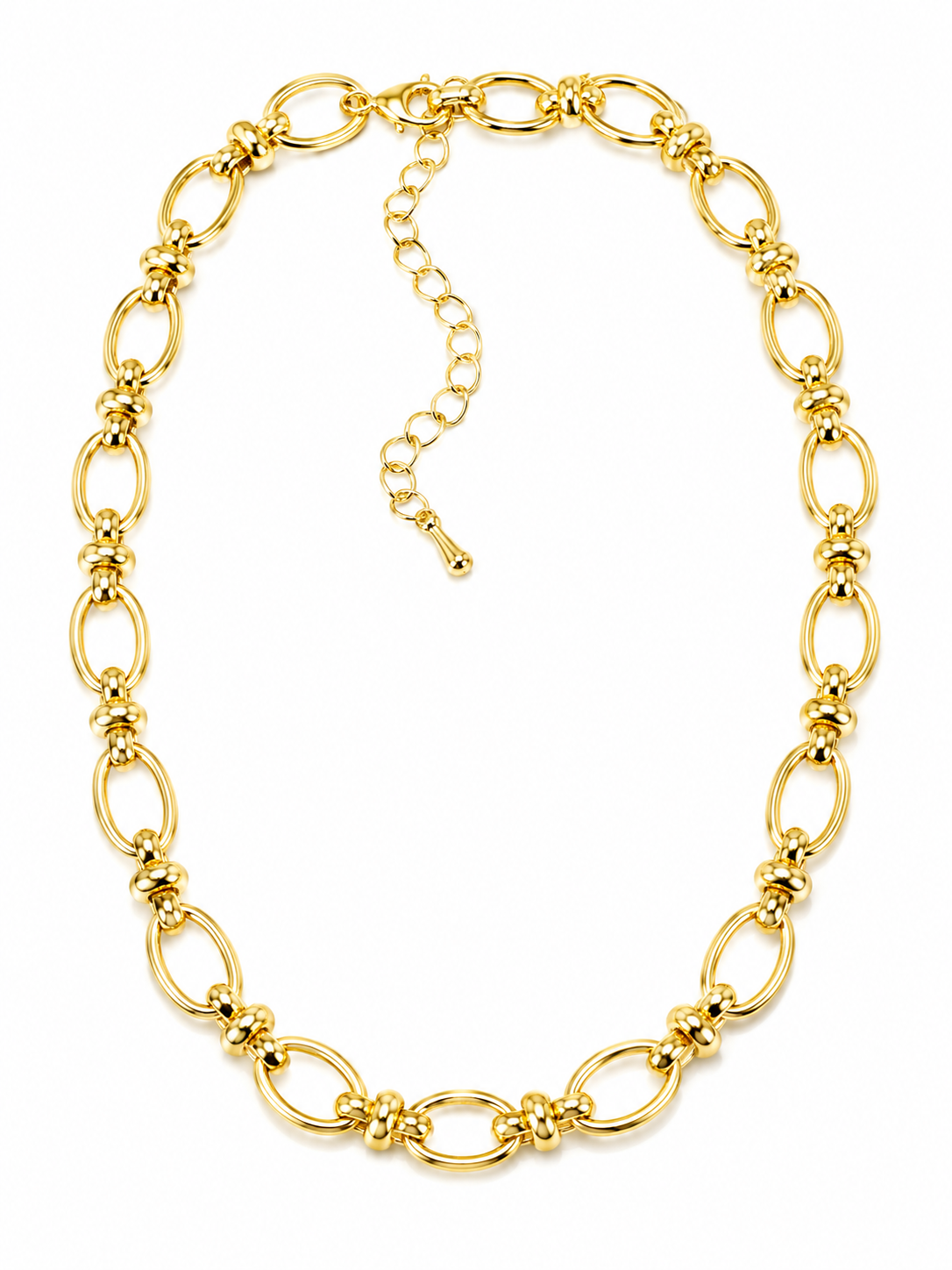 Gold-Plated Non-Tarnish Oval Link Necklace